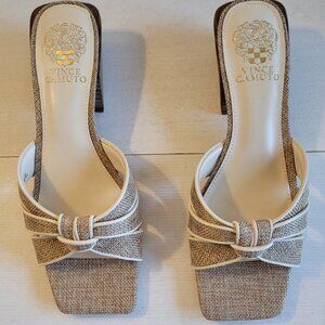 $59 NWT (9.5) Vince Camuto Knotted Canvas Mules